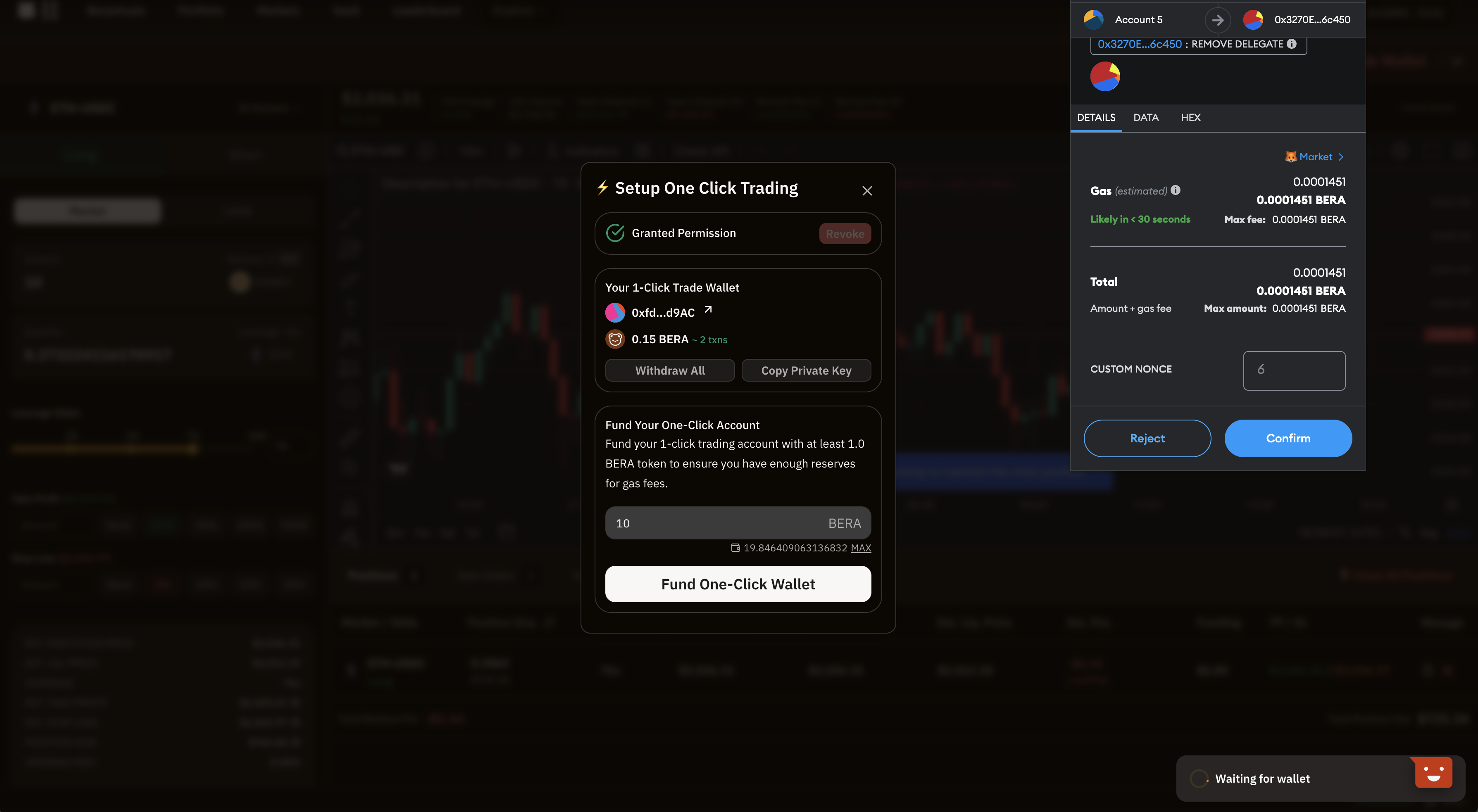 Berachain Berps 1 Click Trading Setup Fund Wallet