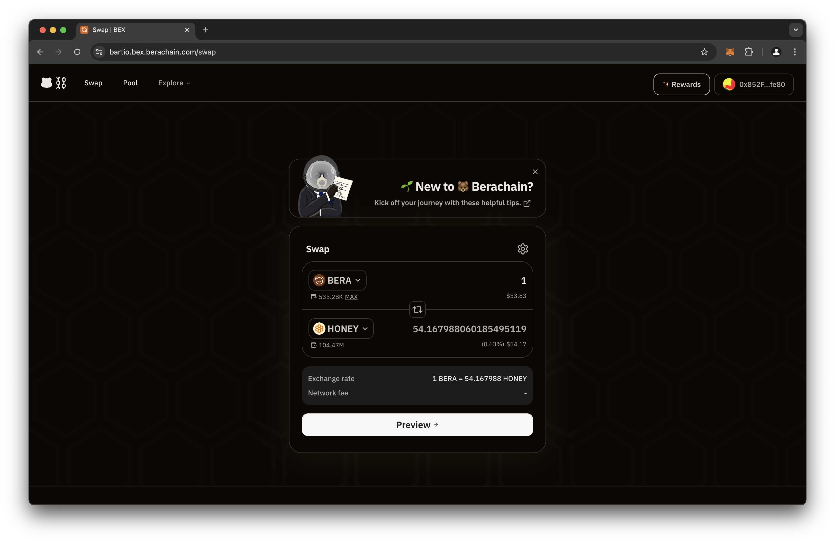 Berachain BEX Swap